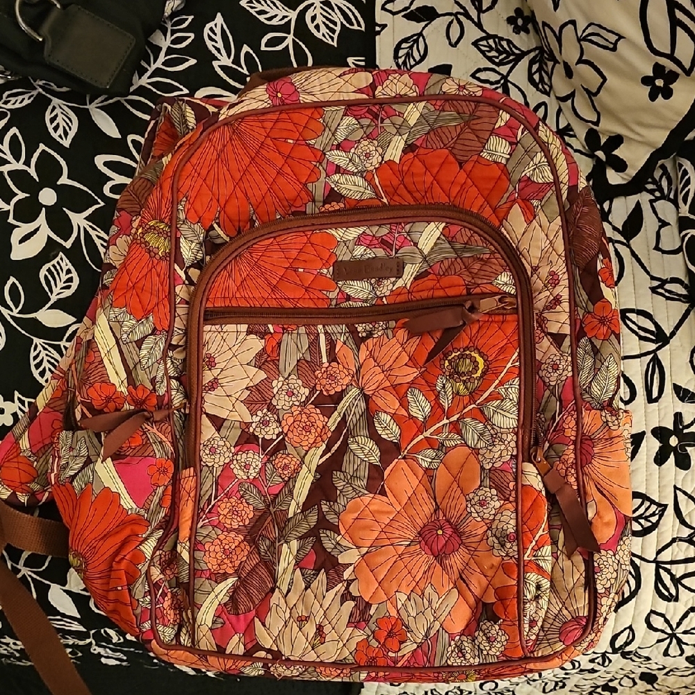 Vera Bradley Floral Backpack in Pink and Red